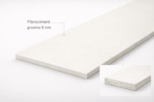Fibrociment - ALB 8 mm- are o tentă de bej sau crem