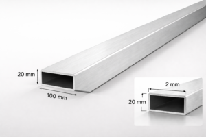 TEAVA RECTANGULARA ALUMINIU 100X20X2MM / 4 METRI