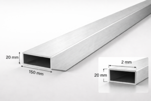 TEAVA RECTANGULARA ALUMINIU 150X20X2MM / 6 METRI