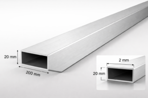 TEAVA RECTANGULARA ALUMINIU 200X20X2MM / 6 METRI